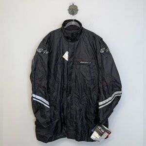 Joe Rocket Black Trench Coat Jacket Waterproof Reflective Med NWT Motorcyclist